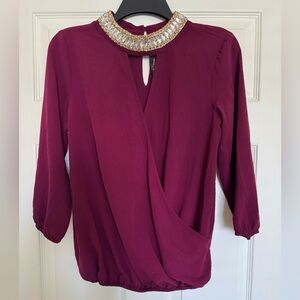 Moa Moa Deep Burgundy Blouse